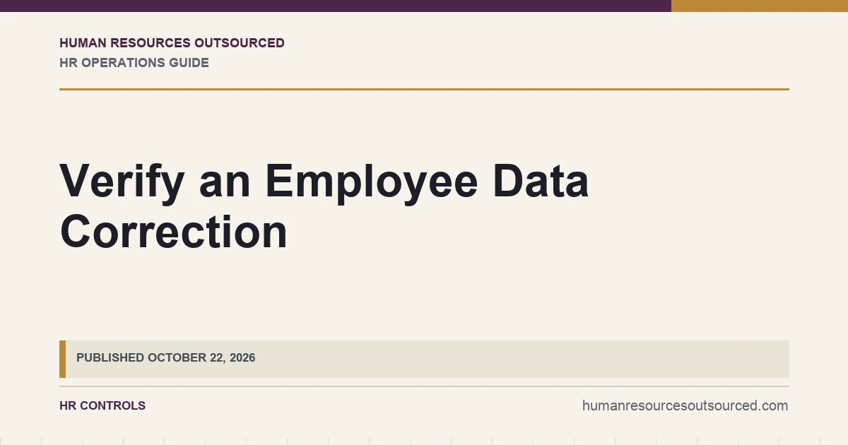 Verify an Employee Data Correction